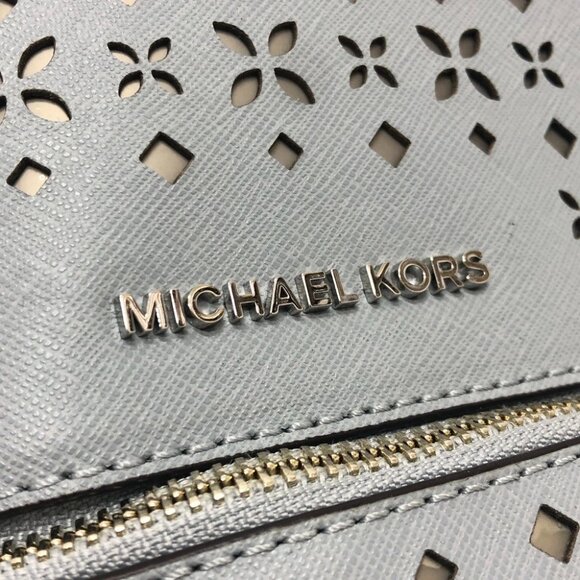 Michael Kors Flower punching Backpack Bag PVC blue/SilverHardware - Picture 7 of 13